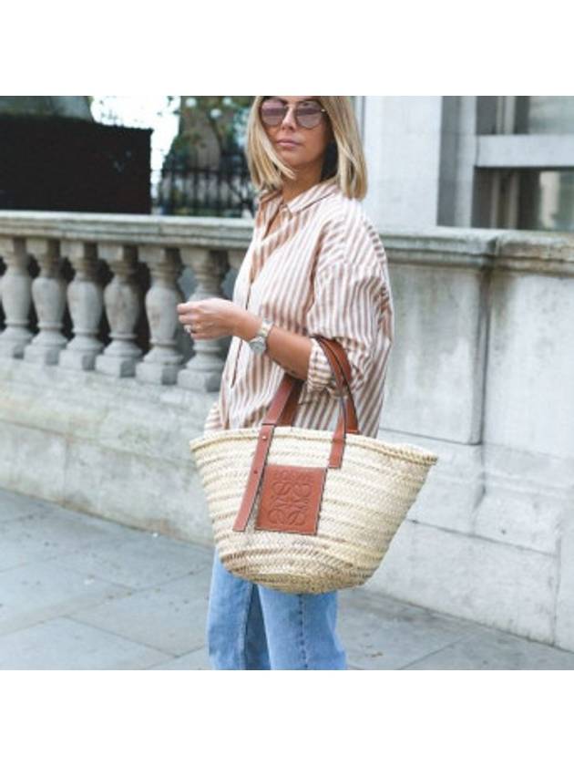 Bag Raffia Rattan Basket Bag Large Natural Tan 327 02 S81 - LOEWE - BALAAN 9