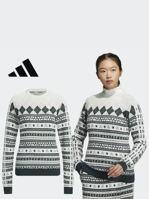 HG5795 Graphic Long Sleeve Sweater Pullover - ADIDAS GOLF - BALAAN 1