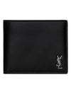 Tiny Cassandre East West Wallet in Matte Leather Black - SAINT LAURENT - BALAAN 2