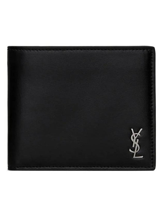 Tiny Cassandre East West Wallet in Matte Leather Black - SAINT LAURENT - BALAAN 2