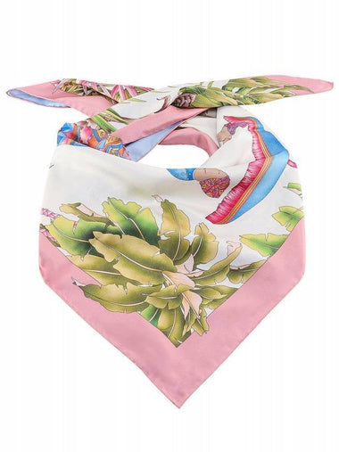 Salvatore India Print Silk Scarf Ivory Pink - SALVATORE FERRAGAMO - BALAAN 1