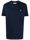 ORB Logo Cotton Short Sleeve T-Shirt Navy - VIVIENNE WESTWOOD - BALAAN 2