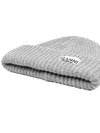 Logo Patch Knit Beanie Grey - GANNI - BALAAN 5