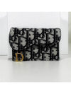 Saddle Flap Card Holder Blue  Oblique Jacquard - DIOR - BALAAN 3