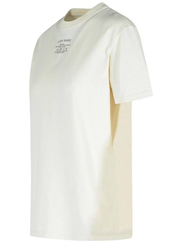 Black Lettering Cotton Short Sleeve T-Shirt White - GOLDEN GOOSE - BALAAN 3