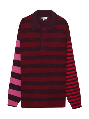 Lirio Wool Polo Knit Top Burgundy - ISABEL MARANT - BALAAN 1