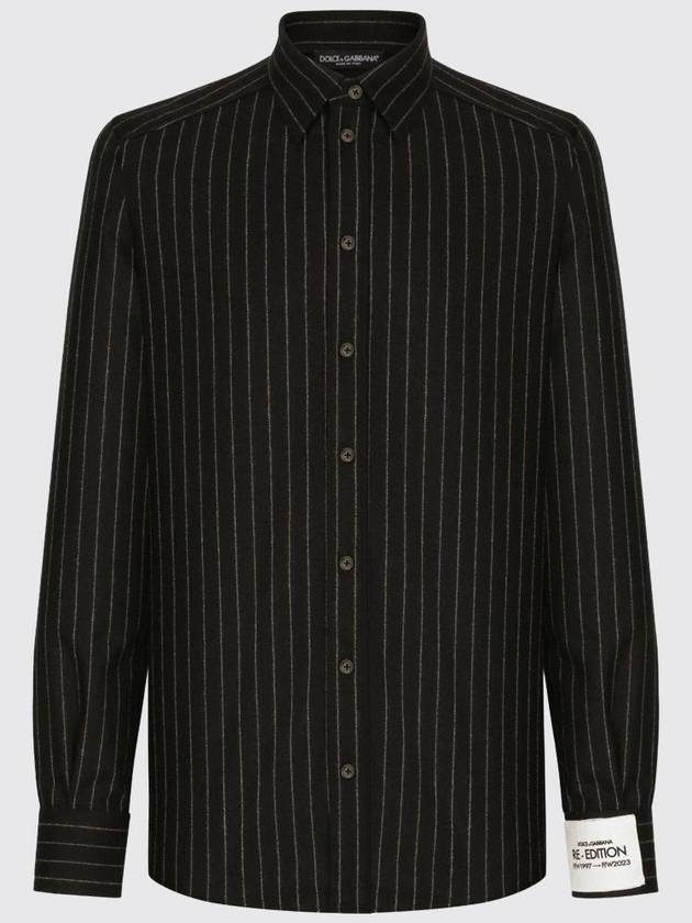 Dolce &amp; Gabbana shirt in stretch wool flannel - DOLCE&GABBANA - BALAAN 1