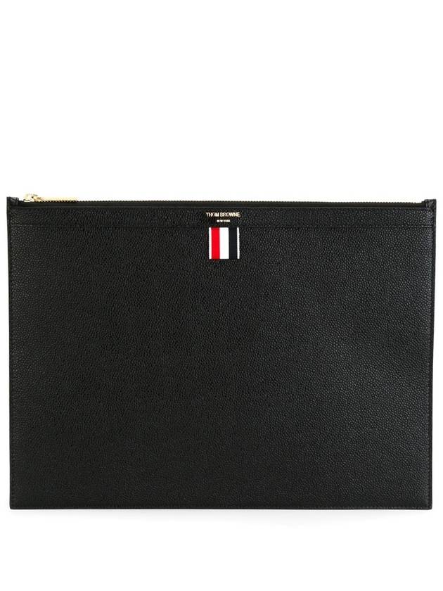 Medium Document Holder Clutch Bag Black - THOM BROWNE - BALAAN 2