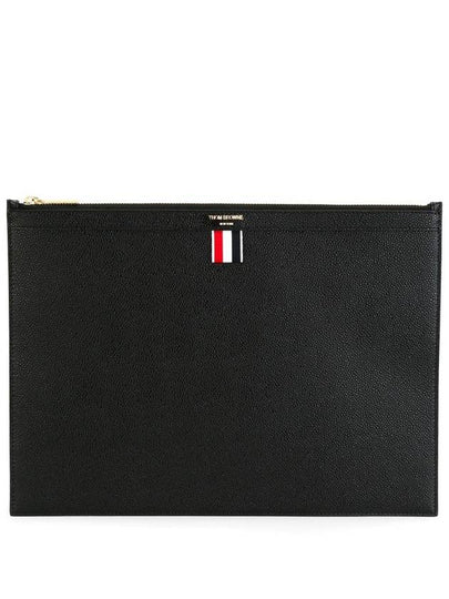 Medium Document Holder Clutch Bag Black - THOM BROWNE - BALAAN 2