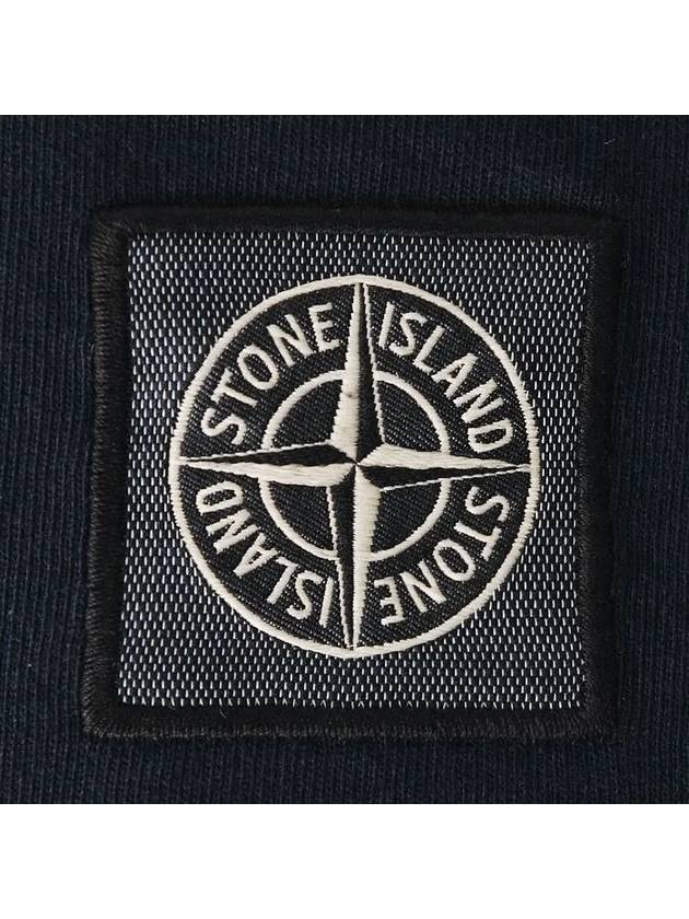 Combed Organic Cotton Jersey Short Sleeve T-Shirt Navy Blue - STONE ISLAND - BALAAN 5