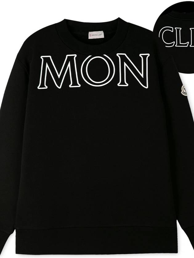 Moncler Women s Lettering Logo Black Sweatshirt 8G00029 809KX 999 - MONCLER - BALAAN 2