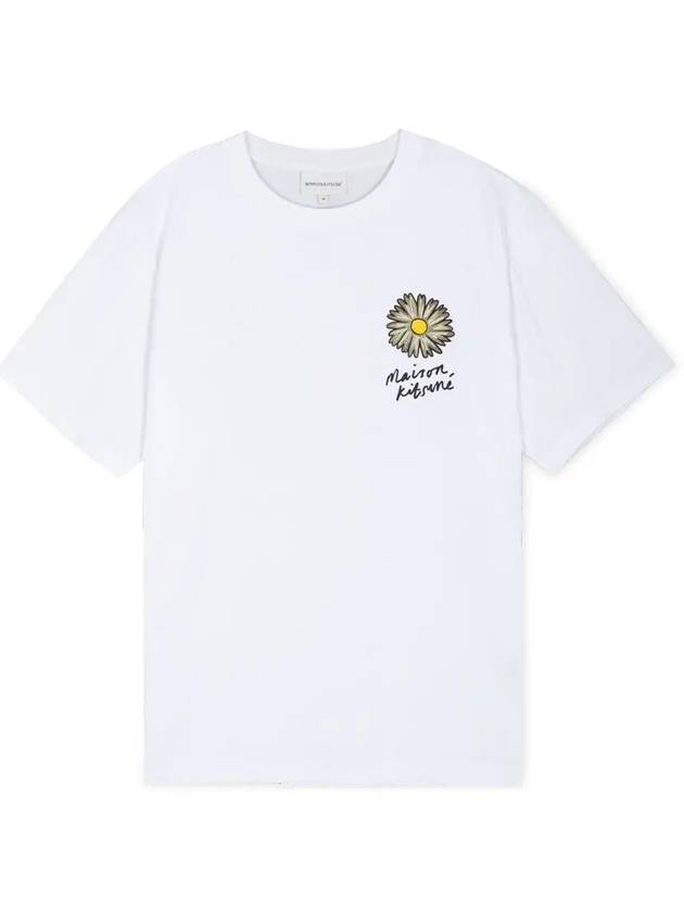 Men s Flower Logo White Short Sleeve T Shirt MM00128KJ0118 WH - MAISON KITSUNE - BALAAN 3