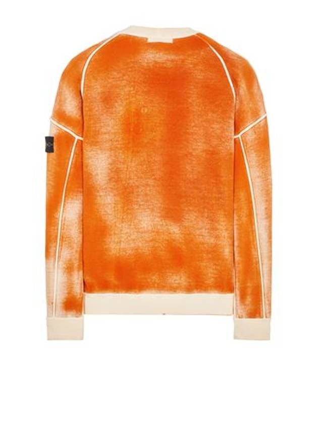 Hand Sprayed Airbrush Treatment Crew Neck Sweatshirt  Orange - STONE ISLAND - BALAAN 4