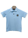 Kids Logo Patch Polo Shirt Light Blue - STONE ISLAND - BALAAN 2