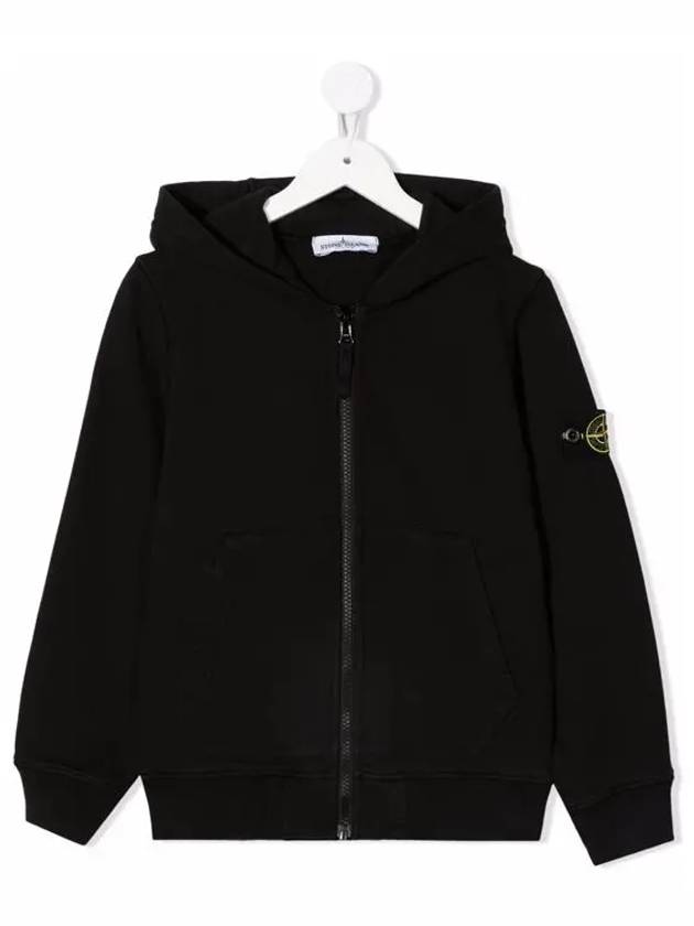 Kids Logo Wappen Hooded Zip-Up Jacket Sky Blue - STONE ISLAND - BALAAN 4