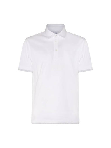 Cotton Short Sleeve Polo Shirt White - BRUNELLO CUCINELLI - BALAAN 1