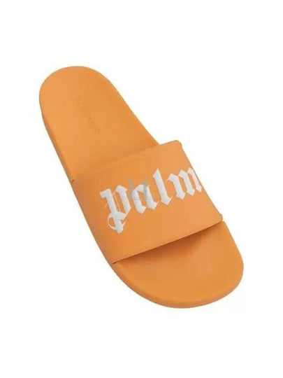 Logo Print Slippers Orange - PALM ANGELS - BALAAN 2