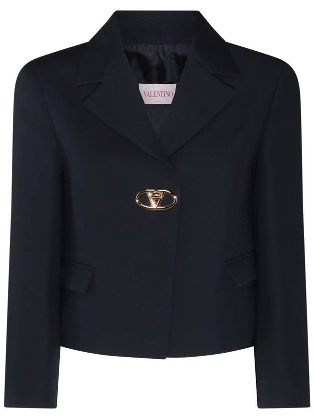 Valentino Garavani Navy Blue Wool Blazer - VALENTINO - BALAAN 1