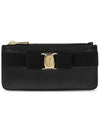 New Vara Bow Zipper Card Wallet Black - SALVATORE FERRAGAMO - BALAAN 1