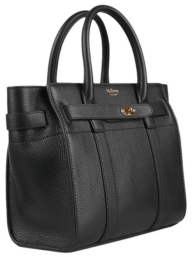 Bayswater Zipped Mini Classic Grain Tote Bag Black - MULBERRY - BALAAN 5