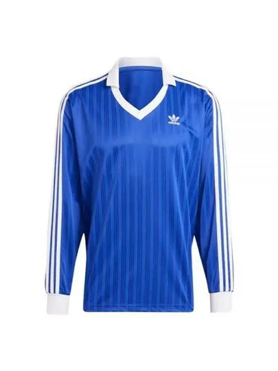 Adicolor Pique Football Long Sleeve T-Shirt Blue - ADIDAS - BALAAN 2