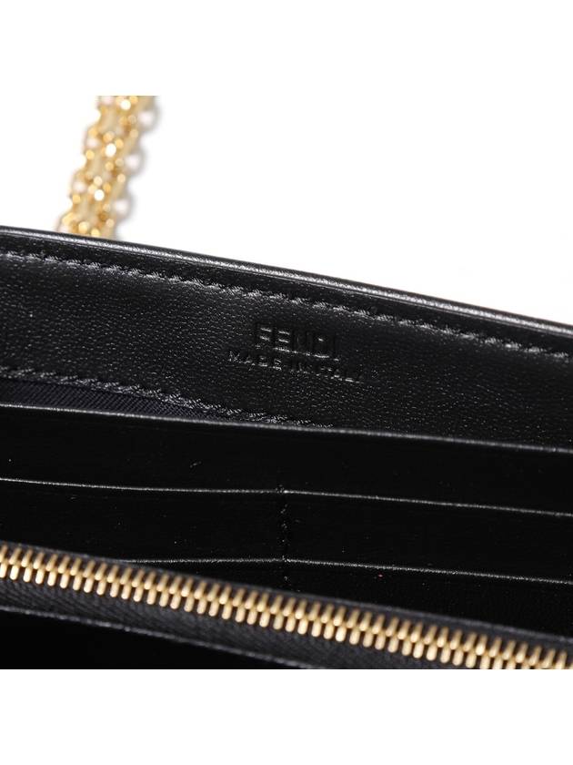 Baguette Continental Chain Leather Long Wallet Black - FENDI - BALAAN 6