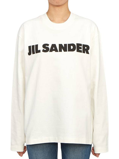 Logo Print Long Sleeve T Shirt White - JIL SANDER - BALAAN 2