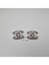 CC Logo Crystal Metal Earrings Silver - CHANEL - BALAAN 7