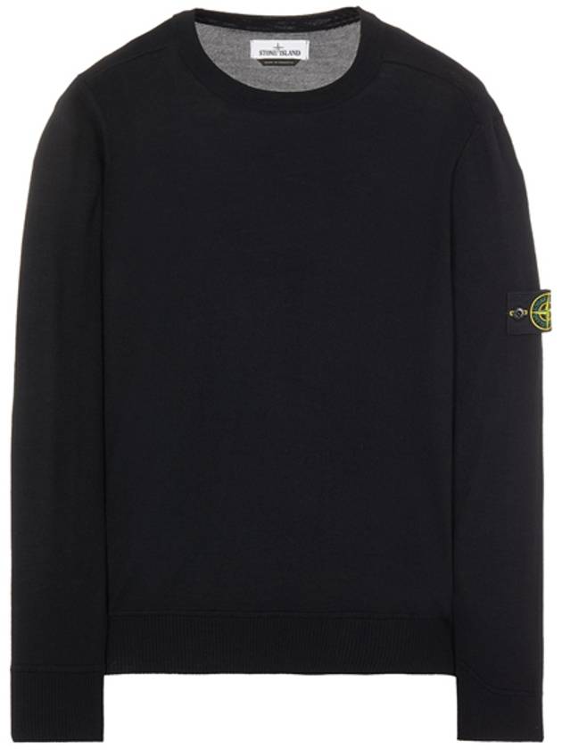 Light Wool Crewneck Knit Top Black - STONE ISLAND - BALAAN 2