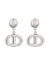 CD Navy Earrings Silver - DIOR - BALAAN 1