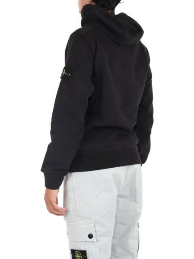 Wappen Patch Cotton Fleece Hoodie Black - STONE ISLAND - BALAAN 5