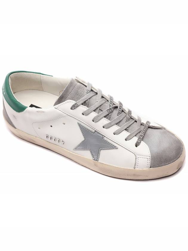 Superstar Green Heel Tab Leather Sneakers White - GOLDEN GOOSE - BALAAN 4