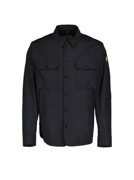 Arm Logo Patch Pocket Overshirt Jacket Black Men's Jacket 1A00096 54A91 999 - MONCLER - BALAAN 1