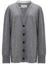 Women's V-neck Knit Wool Cardigan Grey - MAISON MARGIELA - BALAAN 2