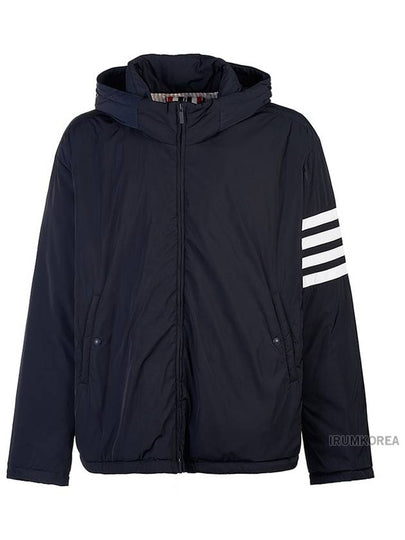 Poly Twill 4-bar Down Filled Hooded Jacket Navy - THOM BROWNE - BALAAN 2