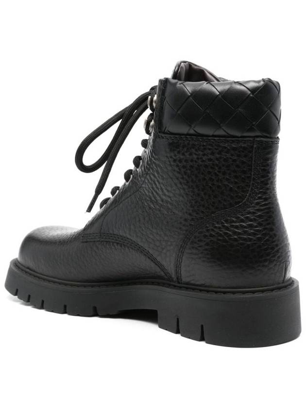 Haddock Leather Combat Boots Black - BOTTEGA VENETA - BALAAN 4