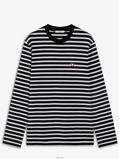 Fox Logo Stripe Long Sleeve T-Shirt White Black - MAISON KITSUNE - BALAAN 2