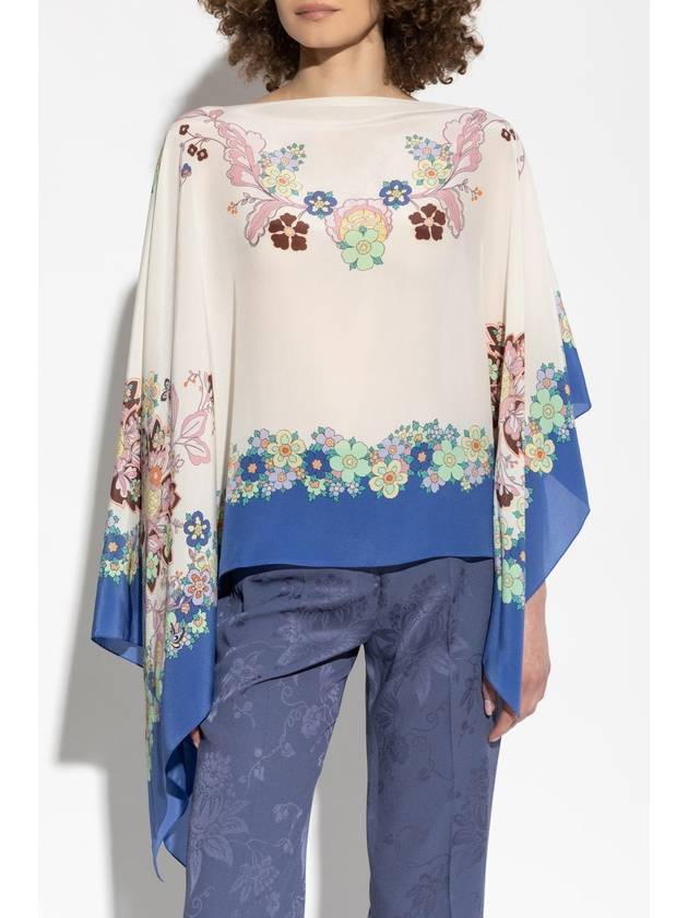 Etro Silk Top With Floral Motif, Women's, Cream - ETRO - BALAAN 3