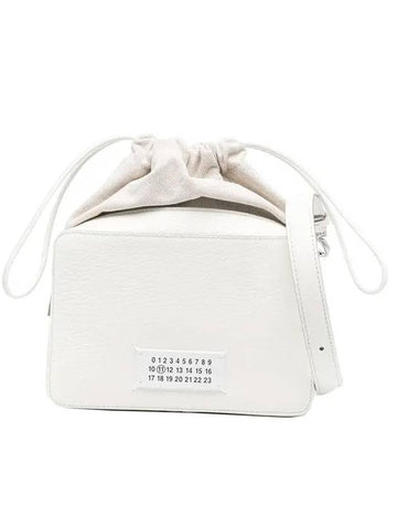 Logo Patch Leather Bucket Cross Bag White - MAISON MARGIELA - BALAAN 1