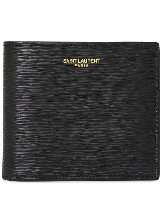 East West Leather Half Wallet Black - SAINT LAURENT - BALAAN 2