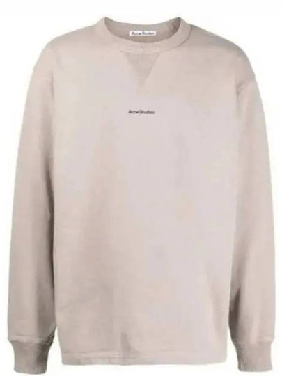 Logo Cropped Neck Oversized Fit Sweatshirt Mushroom Beige - ACNE STUDIOS - BALAAN 2