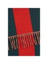 Web Motif Wool Muffler Green Red - GUCCI - BALAAN 3