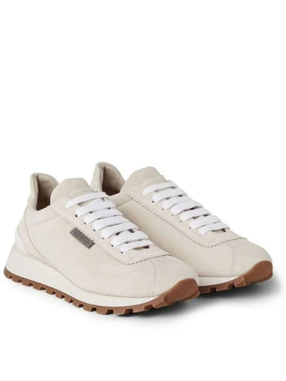 Chain Suede Low Top Sneakers Ivory - BRUNELLO CUCINELLI - BALAAN 2