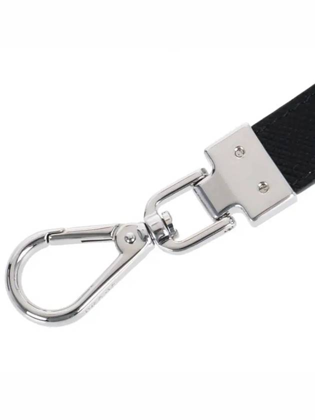 Saffiano Leather Key Holder Black - PRADA - BALAAN 7