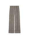 Prince Of Wales Wool Linen Wide Pants Grey - GUCCI - BALAAN 1