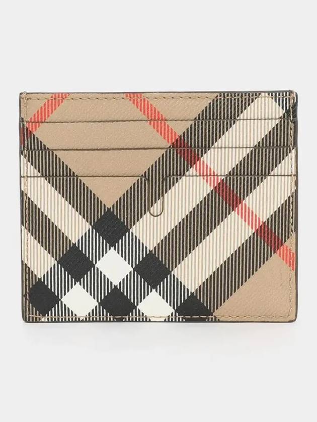 Check Card Wallet Beige - BURBERRY - BALAAN 4