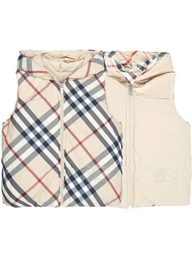 Kids Reversible Check Padded Vest Pale Stone - BURBERRY - BALAAN 2