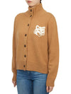 Fox Head Intarsia High Neck Cardigan Sequoia - MAISON KITSUNE - BALAAN 4