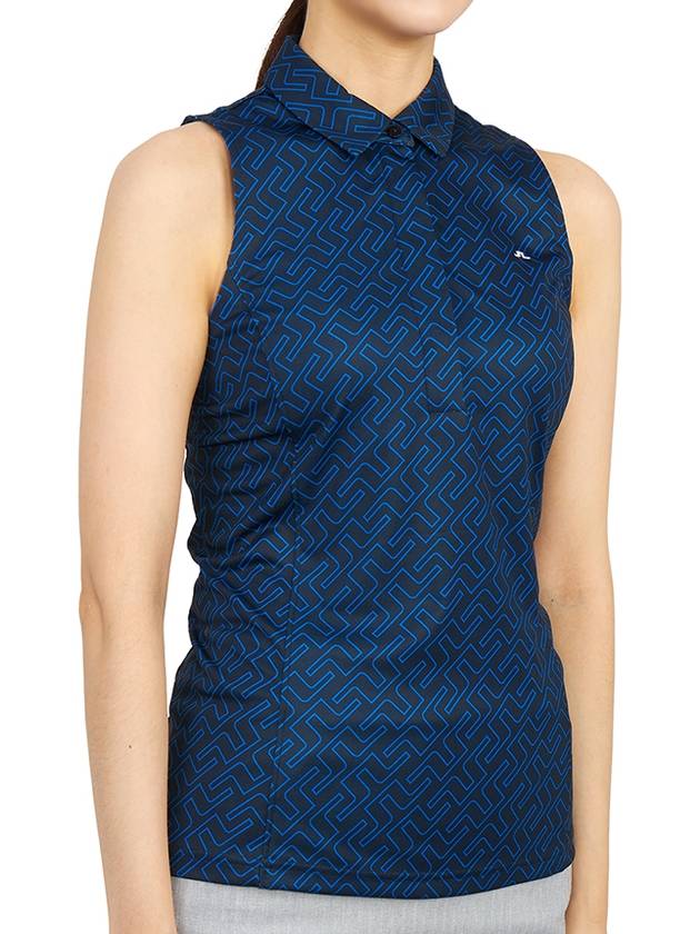 Women's Collar Sleeveless T-Shirt Navy - J.LINDEBERG - BALAAN 4