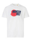 Genius Logo Motif Print Short Sleeve T-Shirt Silk White - MONCLER - BALAAN 3